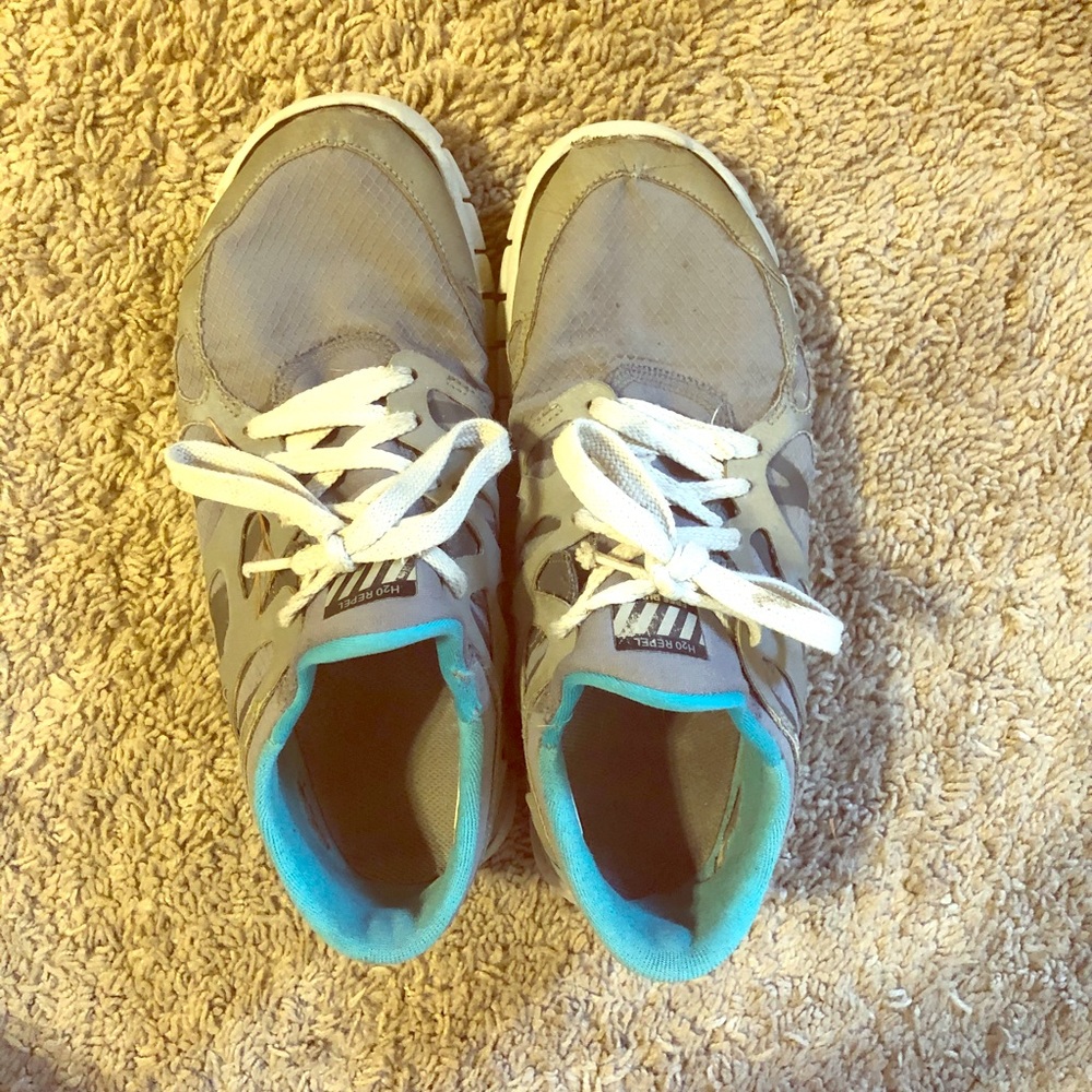 Nike Free Runs Aqua and Grey